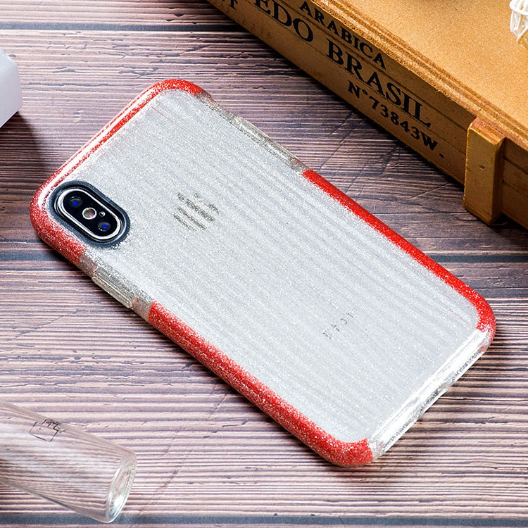 For iPhone X / XS Shiny Glass Powder Ripples Pattern TPU Case