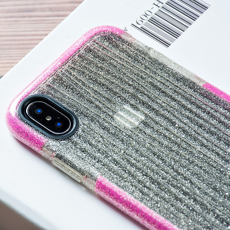 For iPhone X / XS Shiny Glass Powder Ripples Pattern TPU Case