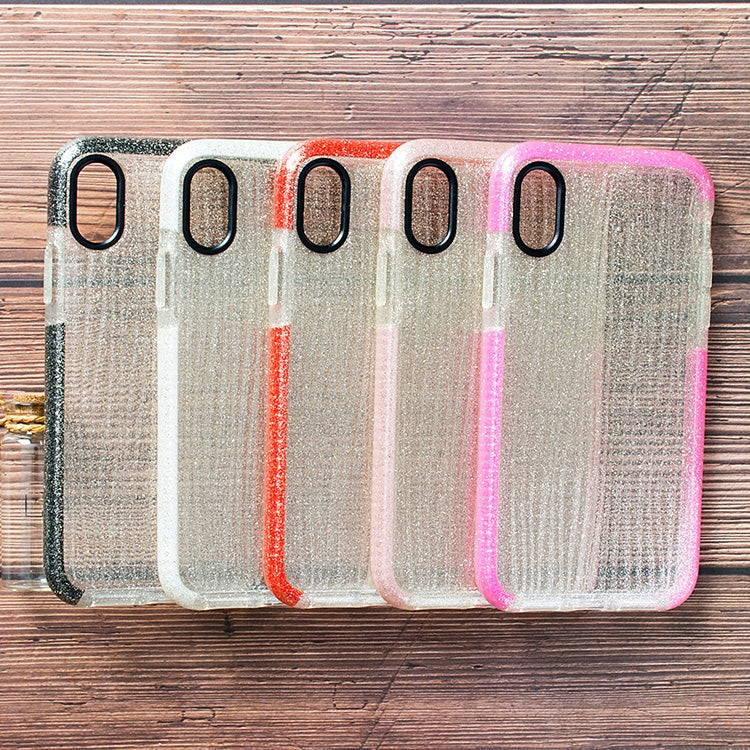 For iPhone X / XS Shiny Glass Powder Ripples Pattern TPU Case