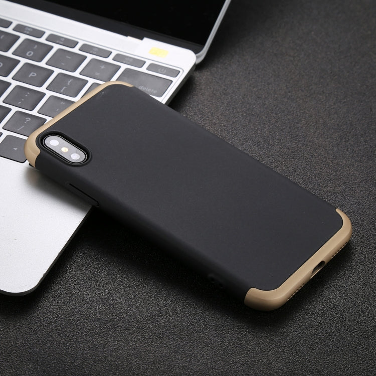 For iPhone X / XS GKK Three-paragraph 360 Degrees Full Coverage Protective Cover Case with Tempered Glass Film