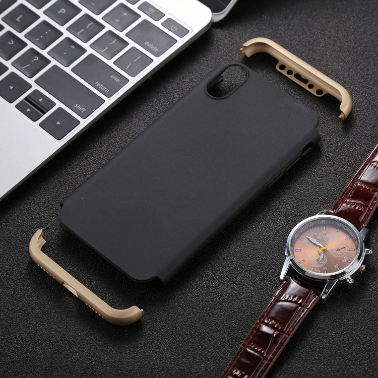 For iPhone X / XS GKK Three-paragraph 360 Degrees Full Coverage Protective Cover Case with Tempered Glass Film