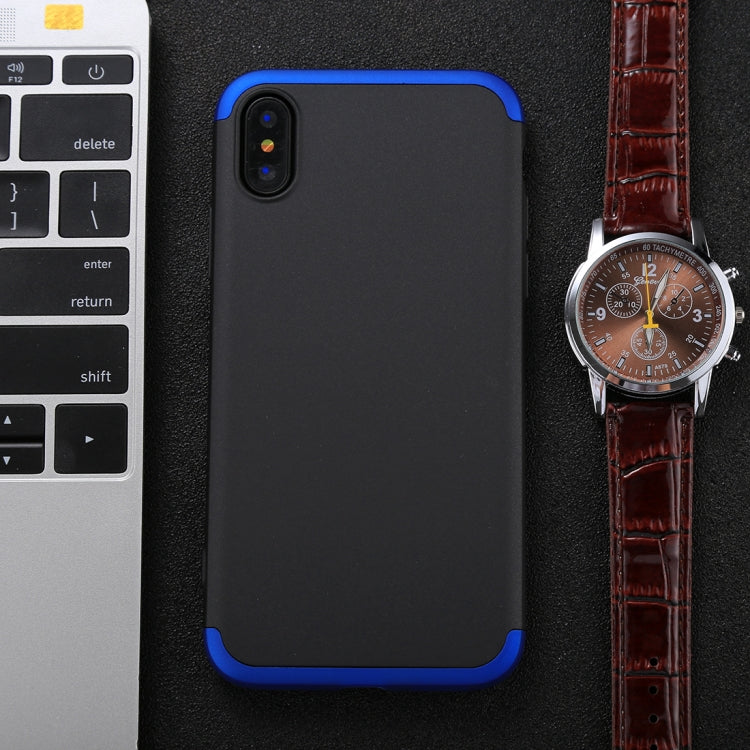 For iPhone X / XS GKK Three-paragraph 360 Degrees Full Coverage Protective Cover Case with Tempered Glass Film