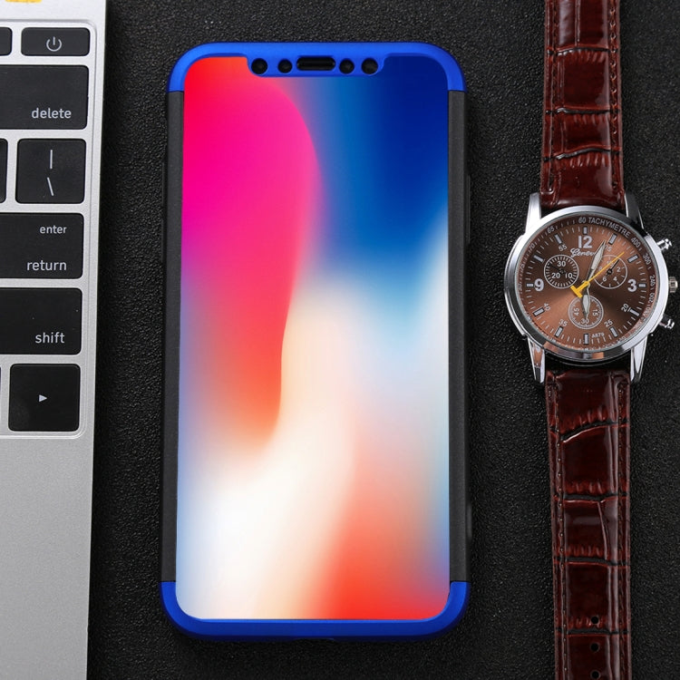 For iPhone X / XS GKK Three-paragraph 360 Degrees Full Coverage Protective Cover Case with Tempered Glass Film