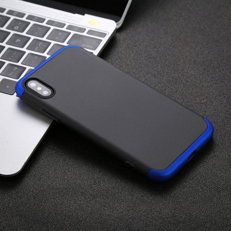 For iPhone X / XS GKK Three-paragraph 360 Degrees Full Coverage Protective Cover Case with Tempered Glass Film