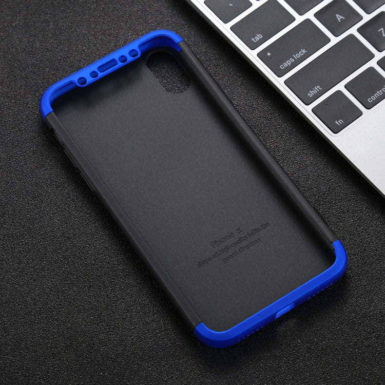 For iPhone X / XS GKK Three-paragraph 360 Degrees Full Coverage Protective Cover Case with Tempered Glass Film