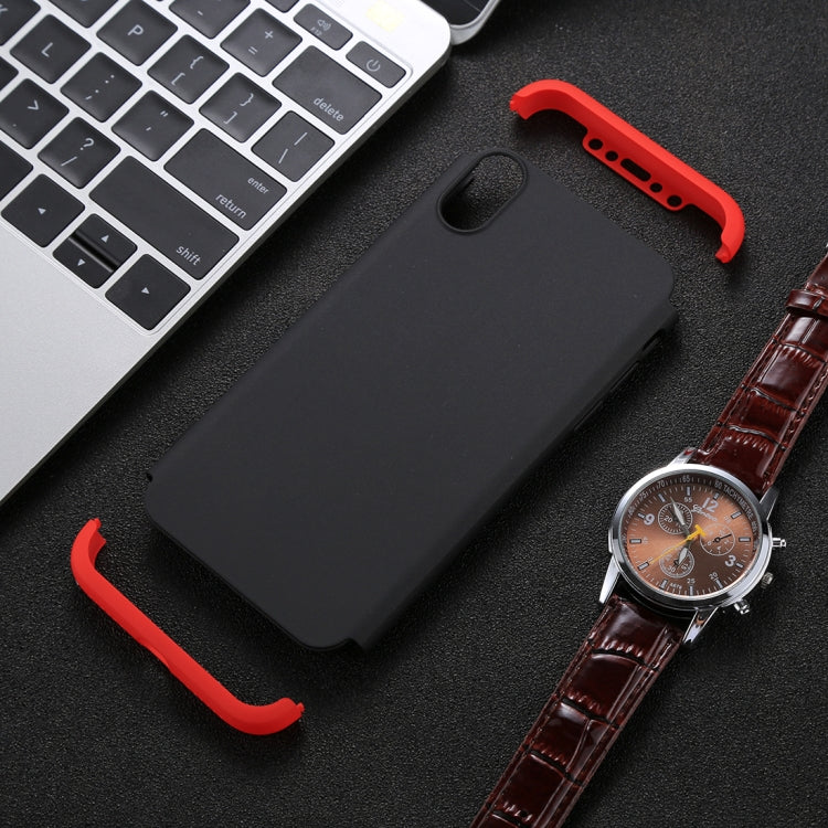 For iPhone X / XS GKK Three-paragraph 360 Degrees Full Coverage Protective Cover Case with Tempered Glass Film