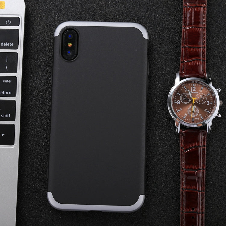 For iPhone X / XS GKK Three-paragraph 360 Degrees Full Coverage Protective Cover Case with Tempered Glass Film