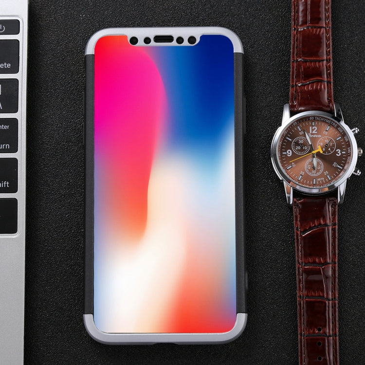 For iPhone X / XS GKK Three-paragraph 360 Degrees Full Coverage Protective Cover Case with Tempered Glass Film
