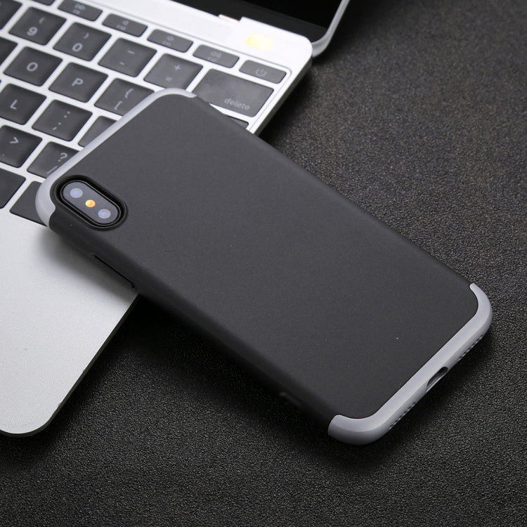 For iPhone X / XS GKK Three-paragraph 360 Degrees Full Coverage Protective Cover Case with Tempered Glass Film