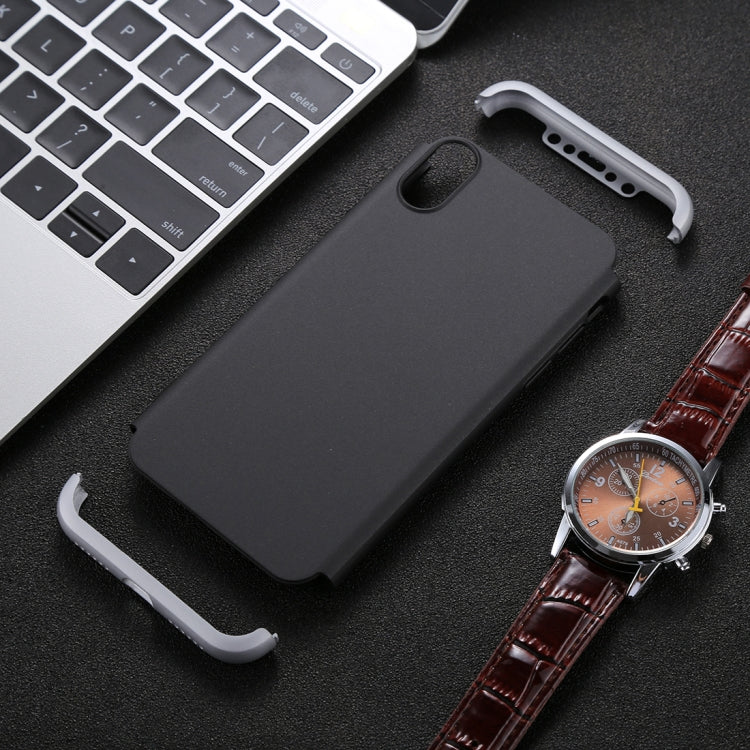 For iPhone X / XS GKK Three-paragraph 360 Degrees Full Coverage Protective Cover Case with Tempered Glass Film