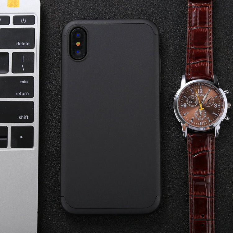 For iPhone X / XS GKK Three-paragraph 360 Degrees Full Coverage Protective Cover Case with Tempered Glass Film