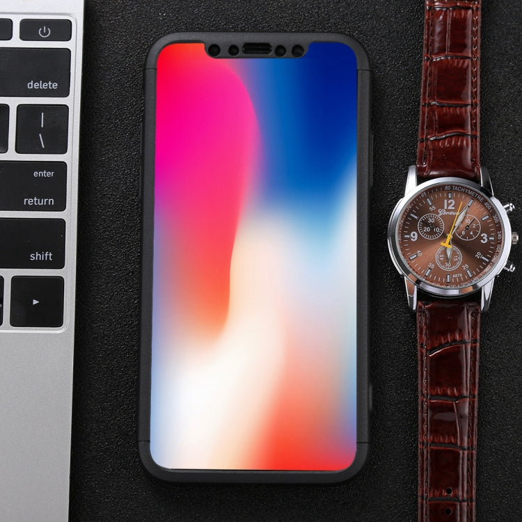 For iPhone X / XS GKK Three-paragraph 360 Degrees Full Coverage Protective Cover Case with Tempered Glass Film