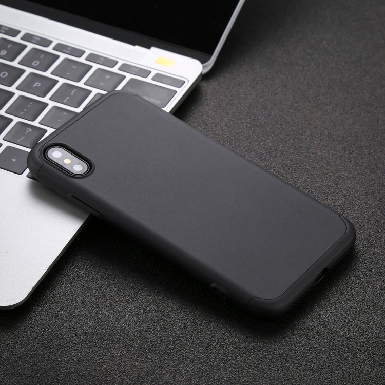 For iPhone X / XS GKK Three-paragraph 360 Degrees Full Coverage Protective Cover Case with Tempered Glass Film