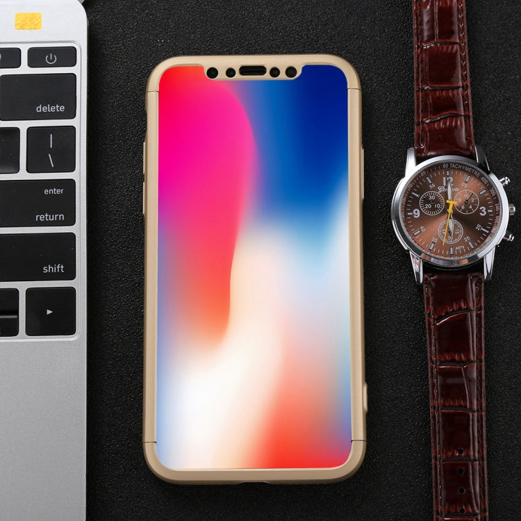 For iPhone X / XS GKK Three-paragraph 360 Degrees Full Coverage Protective Cover Case with Tempered Glass Film