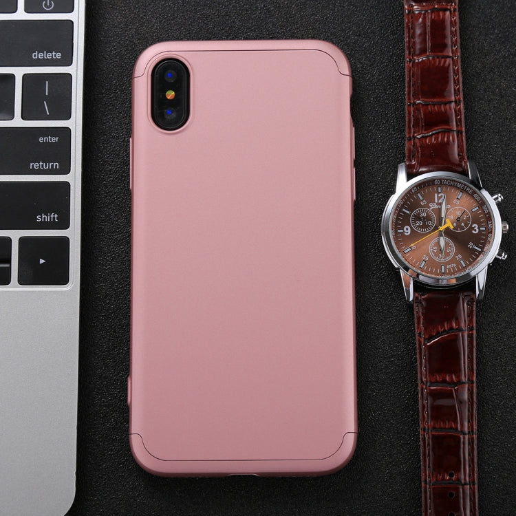 For iPhone X / XS GKK Three-paragraph 360 Degrees Full Coverage Protective Cover Case with Tempered Glass Film