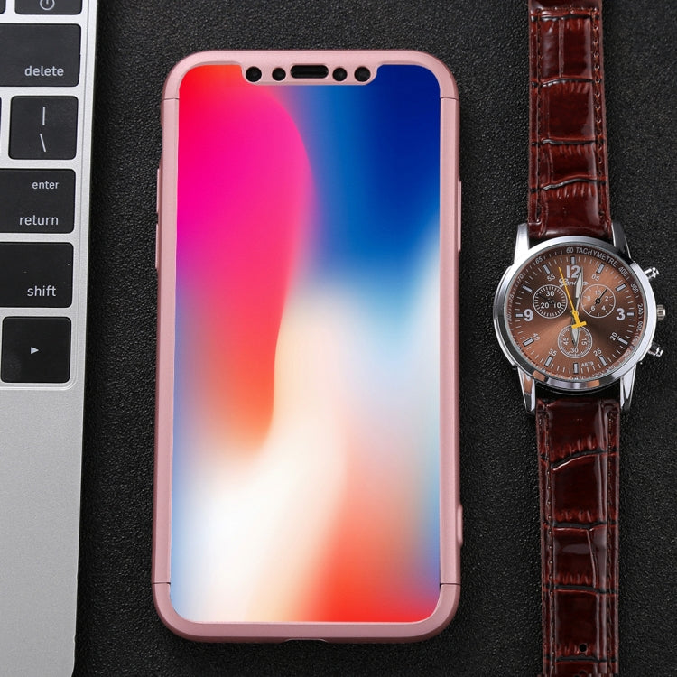 For iPhone X / XS GKK Three-paragraph 360 Degrees Full Coverage Protective Cover Case with Tempered Glass Film