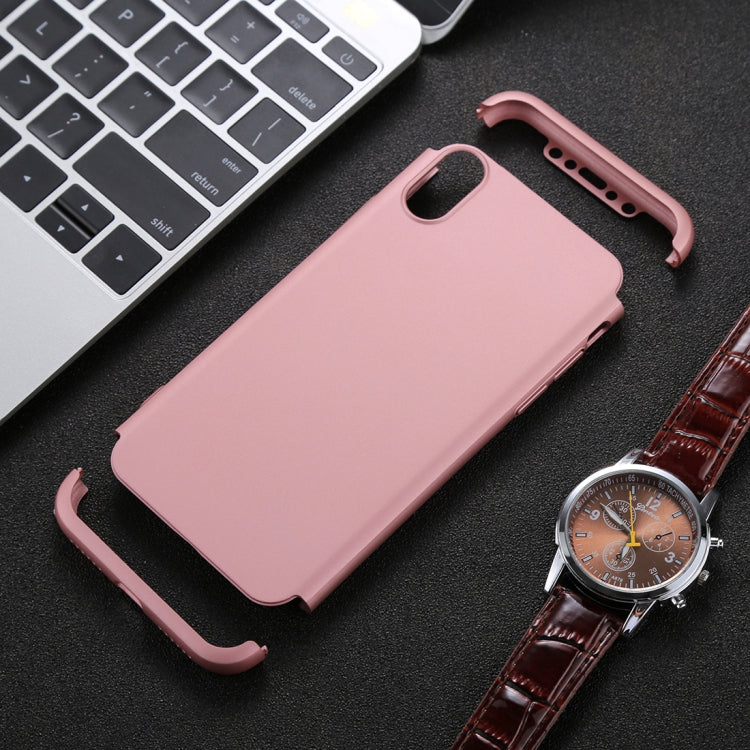 For iPhone X / XS GKK Three-paragraph 360 Degrees Full Coverage Protective Cover Case with Tempered Glass Film