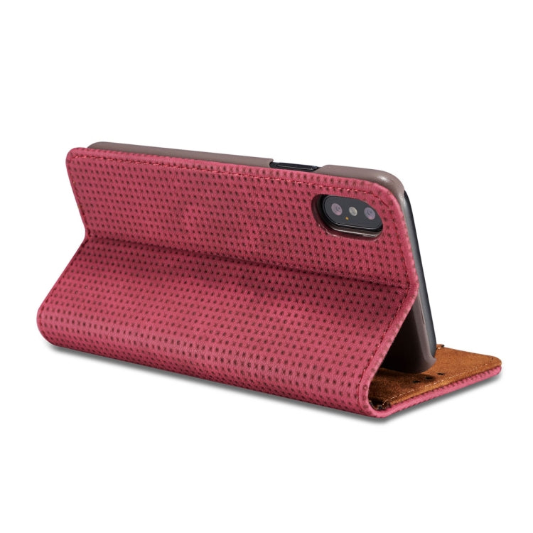 For iPhone X / XS Retro Style Mesh Breathable Horizontal Flip Leather Case with Card Slots & Holder & Wallet & Photo Frame