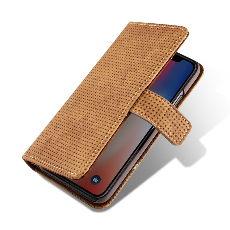 For iPhone X / XS Retro Style Mesh Breathable Horizontal Flip Leather Case with Card Slots & Holder & Wallet & Photo Frame