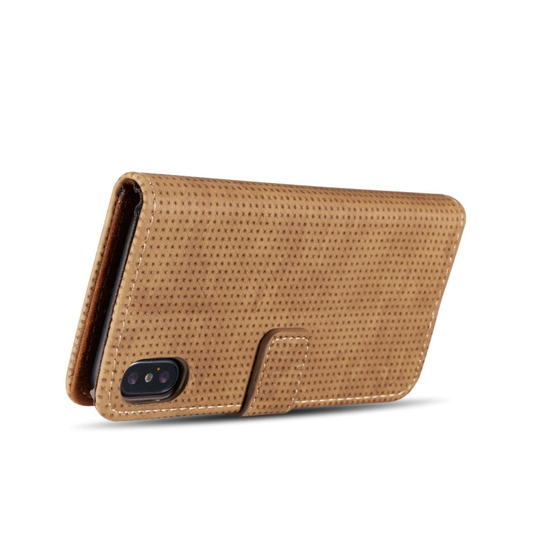 For iPhone X / XS Retro Style Mesh Breathable Horizontal Flip Leather Case with Card Slots & Holder & Wallet & Photo Frame