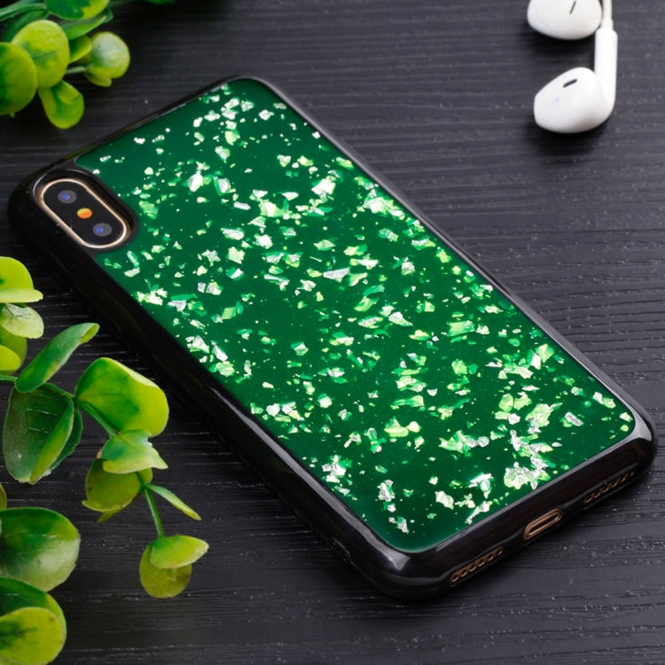 For iPhone X / XS Gold Foil TPU Protective Back Cover Case