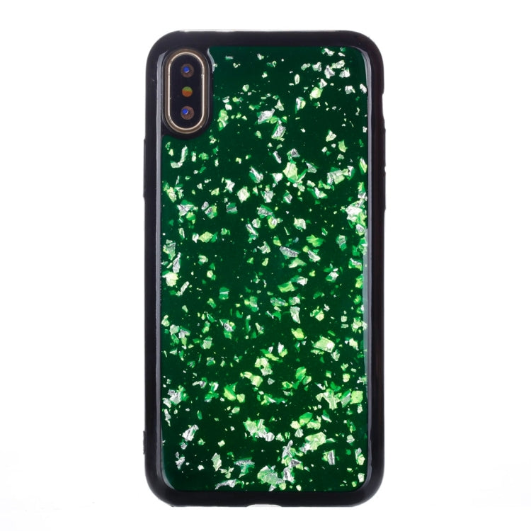 For iPhone X / XS Gold Foil TPU Protective Back Cover Case