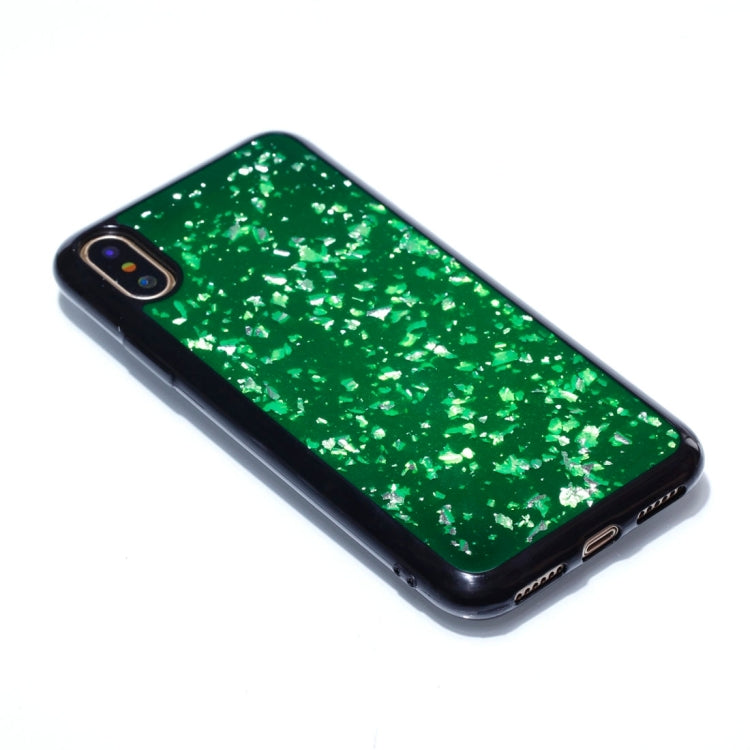 For iPhone X / XS Gold Foil TPU Protective Back Cover Case