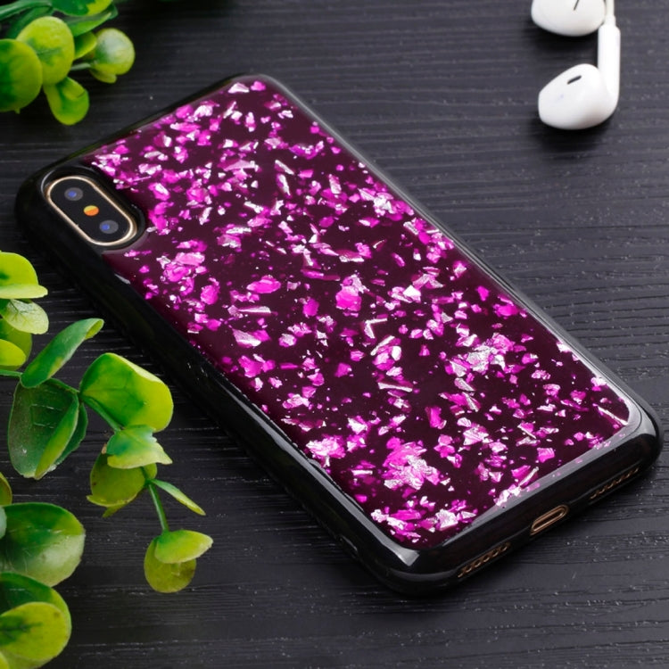 For iPhone X / XS Gold Foil TPU Protective Back Cover Case