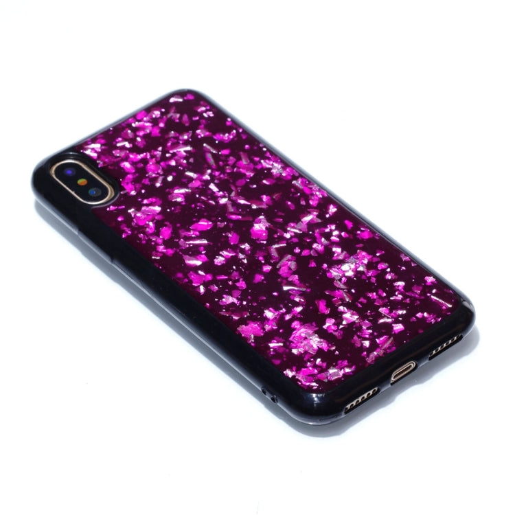 For iPhone X / XS Gold Foil TPU Protective Back Cover Case
