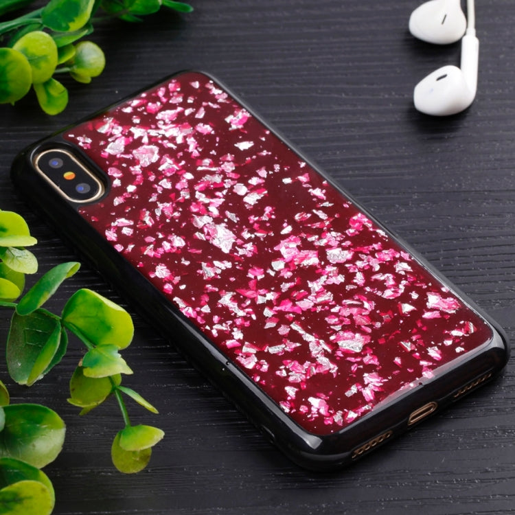 For iPhone X / XS Gold Foil TPU Protective Back Cover Case