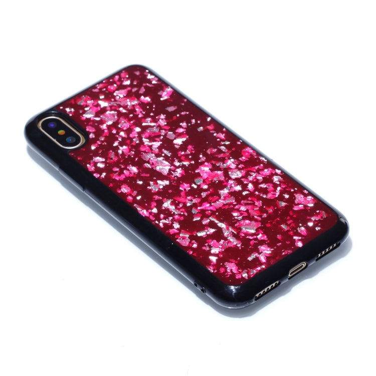 For iPhone X / XS Gold Foil TPU Protective Back Cover Case