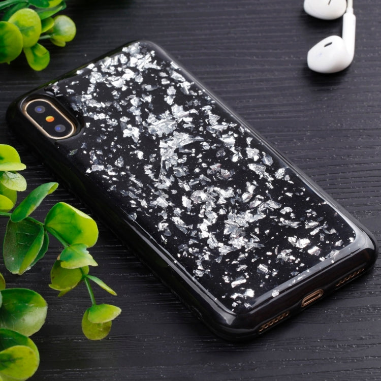 For iPhone X / XS Gold Foil TPU Protective Back Cover Case