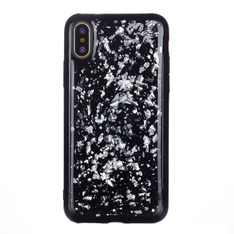For iPhone X / XS Gold Foil TPU Protective Back Cover Case
