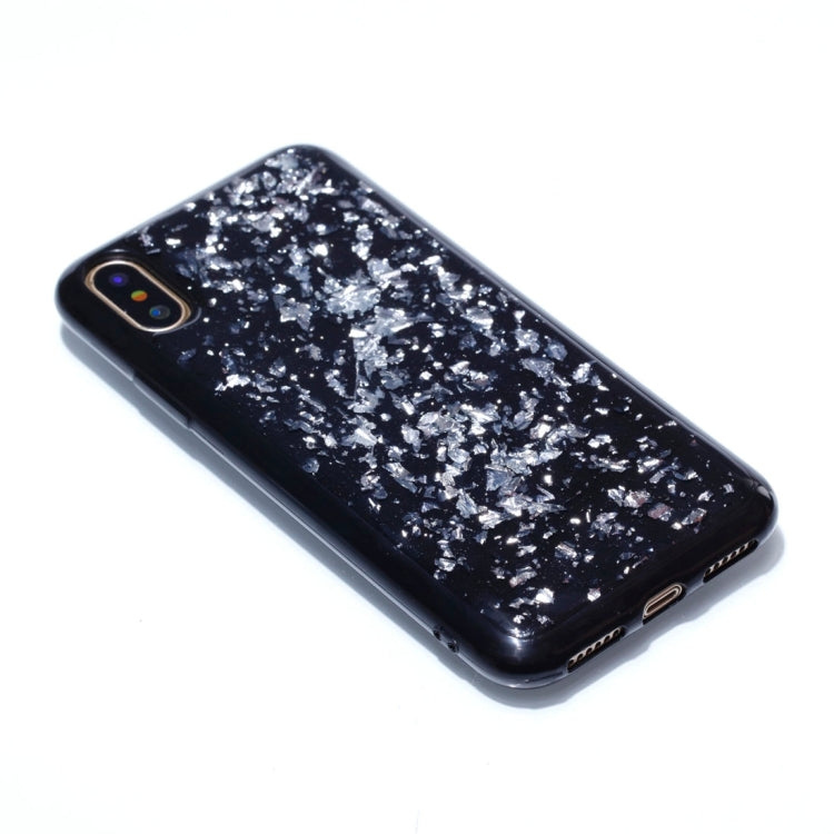 For iPhone X / XS Gold Foil TPU Protective Back Cover Case
