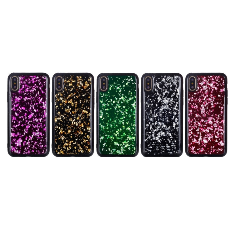 For iPhone X / XS Gold Foil TPU Protective Back Cover Case