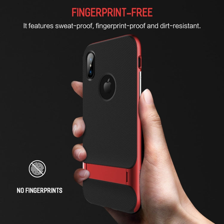 For iPhone X / XS ROCK Royce Series PC + TPU Protective Back Cover Case with Holder