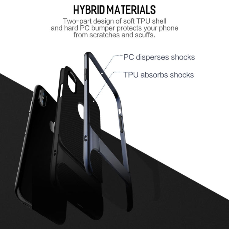For iPhone X / XS ROCK Royce Series PC + TPU Protective Back Cover Case with Holder