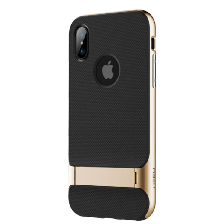 For iPhone X / XS ROCK Royce Series PC + TPU Protective Back Cover Case with Holder