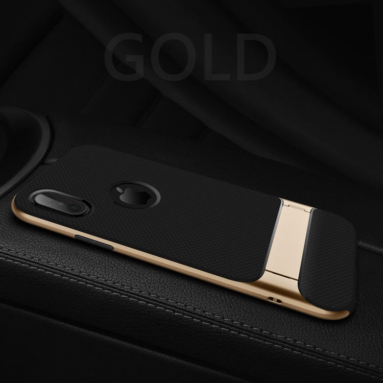 For iPhone X / XS ROCK Royce Series PC + TPU Protective Back Cover Case with Holder