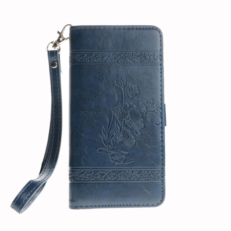 For iPhone X / XS Retro Oil Wax Texture Horizontal Flip Embossed Leather Case with Holder & Card Slots & Wallet & Photo Frame & Lanyard