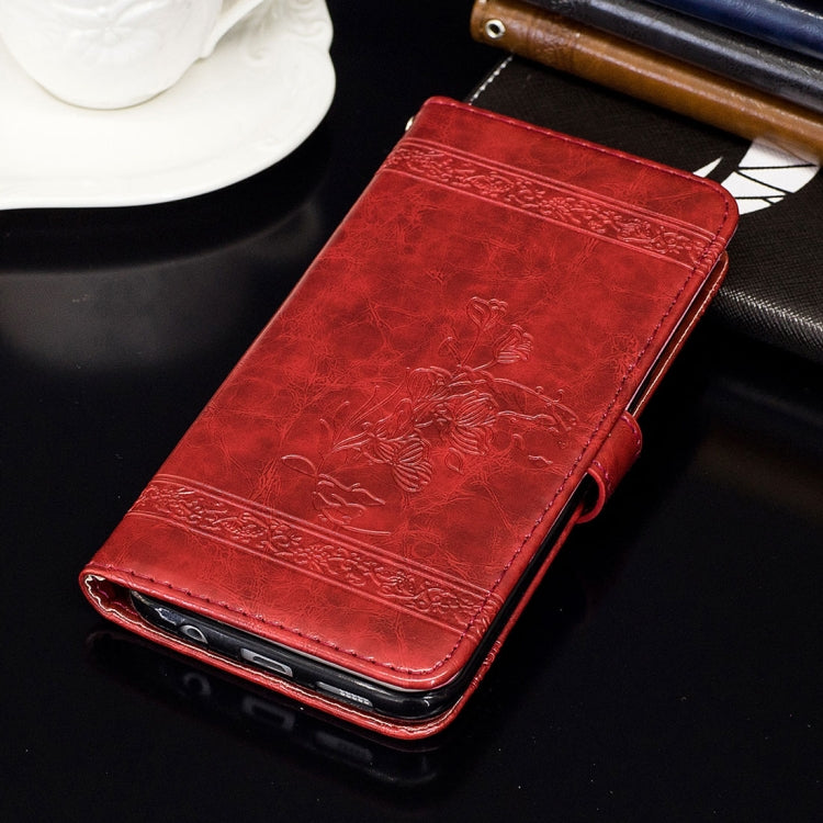 For iPhone X / XS Retro Oil Wax Texture Horizontal Flip Embossed Leather Case with Holder & Card Slots & Wallet & Photo Frame & Lanyard