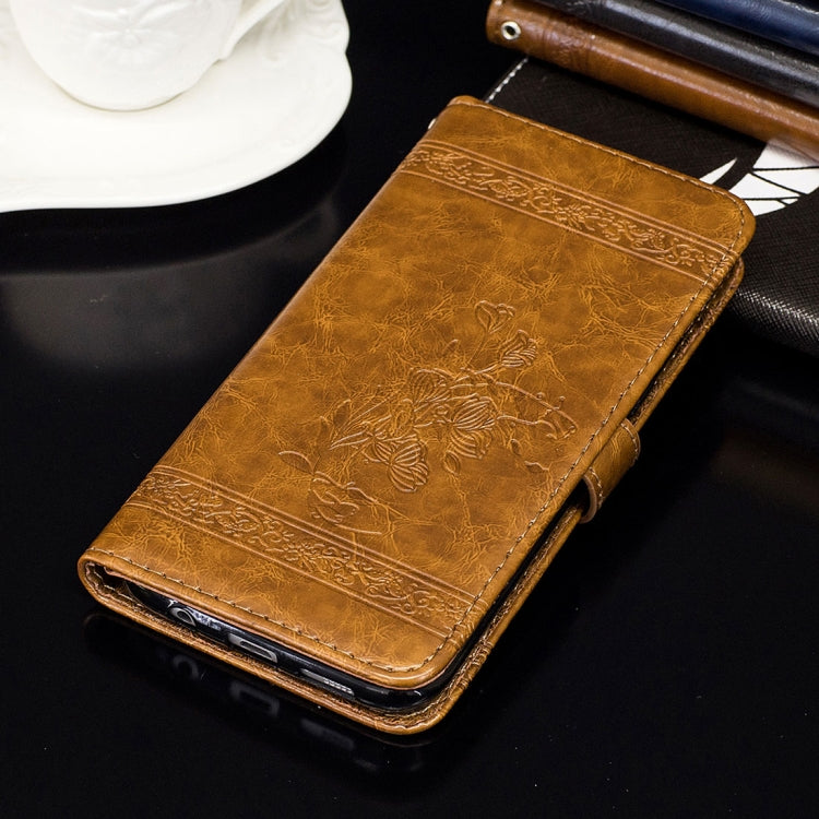 For iPhone X / XS Retro Oil Wax Texture Horizontal Flip Embossed Leather Case with Holder & Card Slots & Wallet & Photo Frame & Lanyard