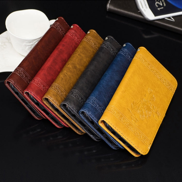 For iPhone X / XS Retro Oil Wax Texture Horizontal Flip Embossed Leather Case with Holder & Card Slots & Wallet & Photo Frame & Lanyard