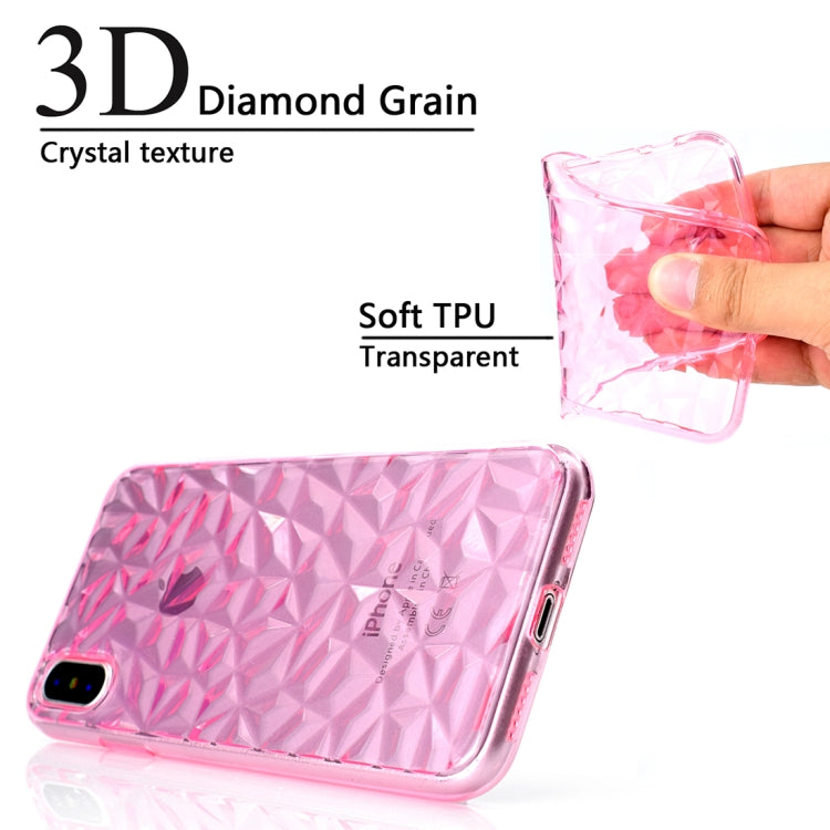 For iPhone X / XS 3D Diamond Texture TPU Case