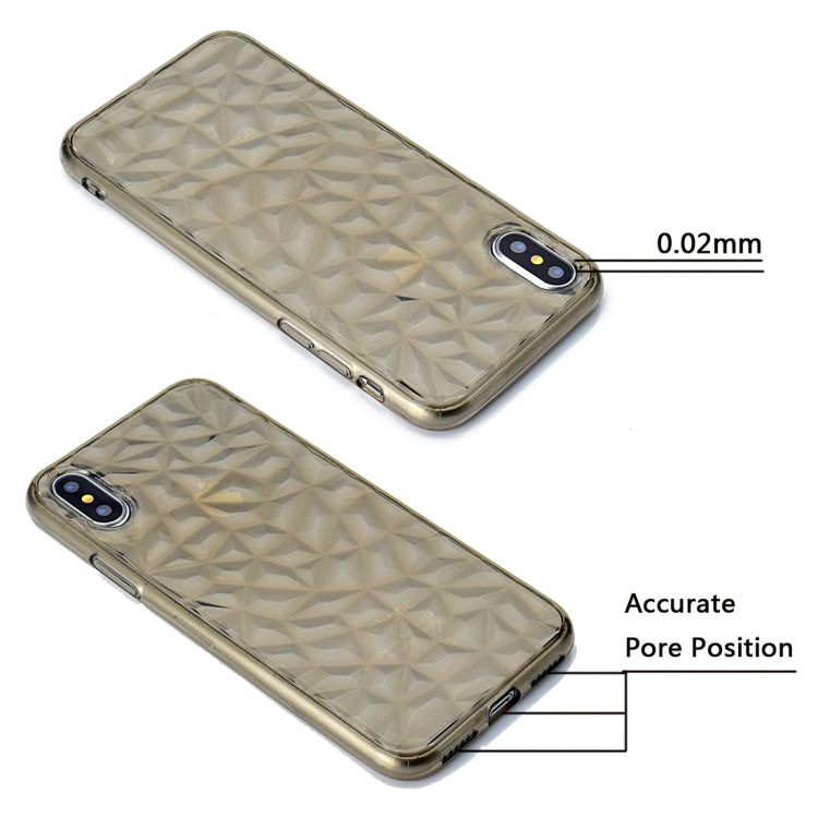 For iPhone X / XS 3D Diamond Texture TPU Case