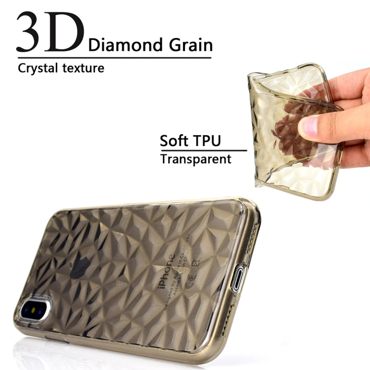 For iPhone X / XS 3D Diamond Texture TPU Case