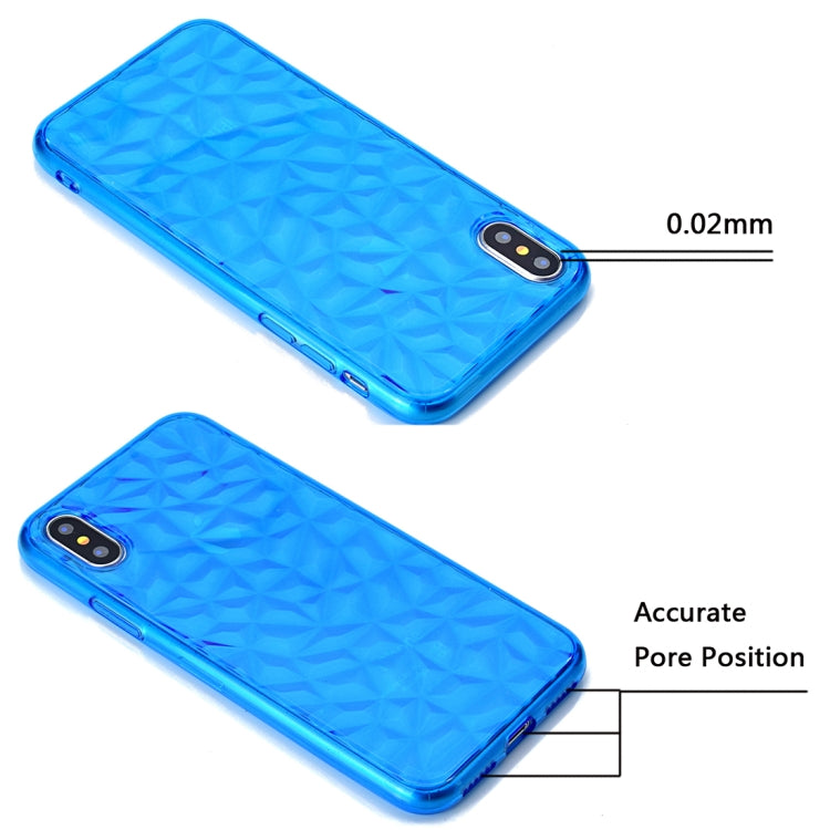 For iPhone X / XS 3D Diamond Texture TPU Case