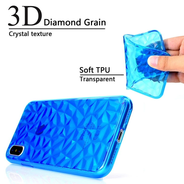 For iPhone X / XS 3D Diamond Texture TPU Case