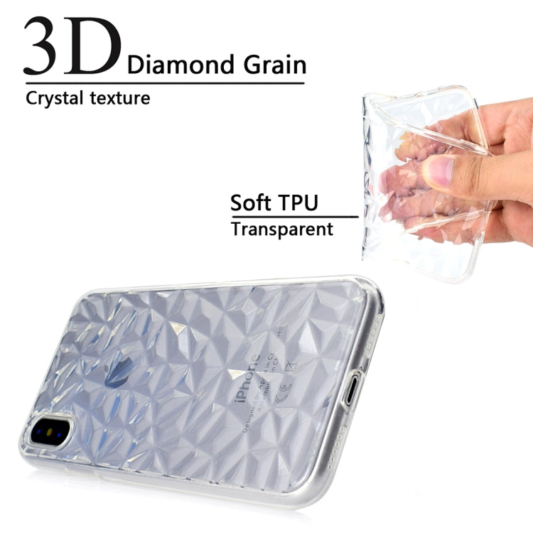 For iPhone X / XS 3D Diamond Texture TPU Case