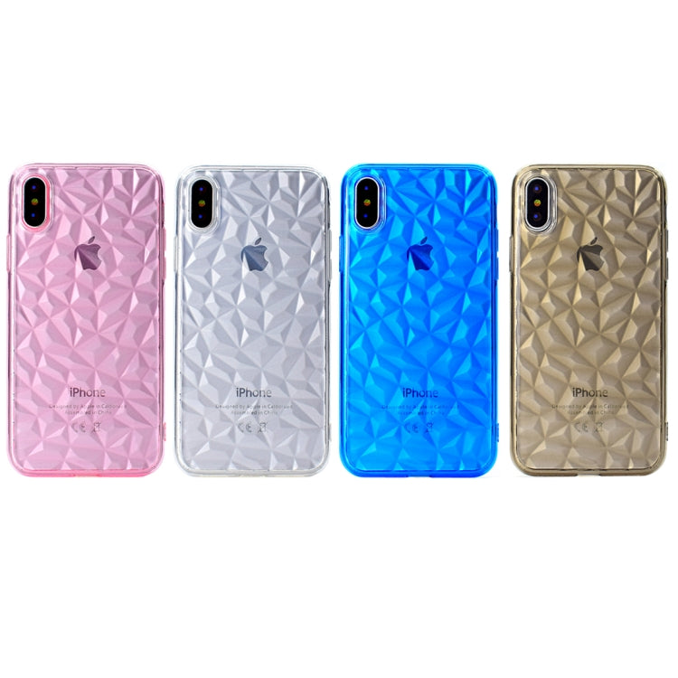 For iPhone X / XS 3D Diamond Texture TPU Case